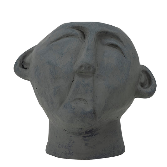 Vesla Deco Head Sculpture (Black Terracotta)