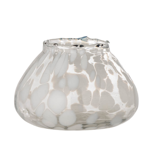 Hertha Tea Light Votive (White Glass)