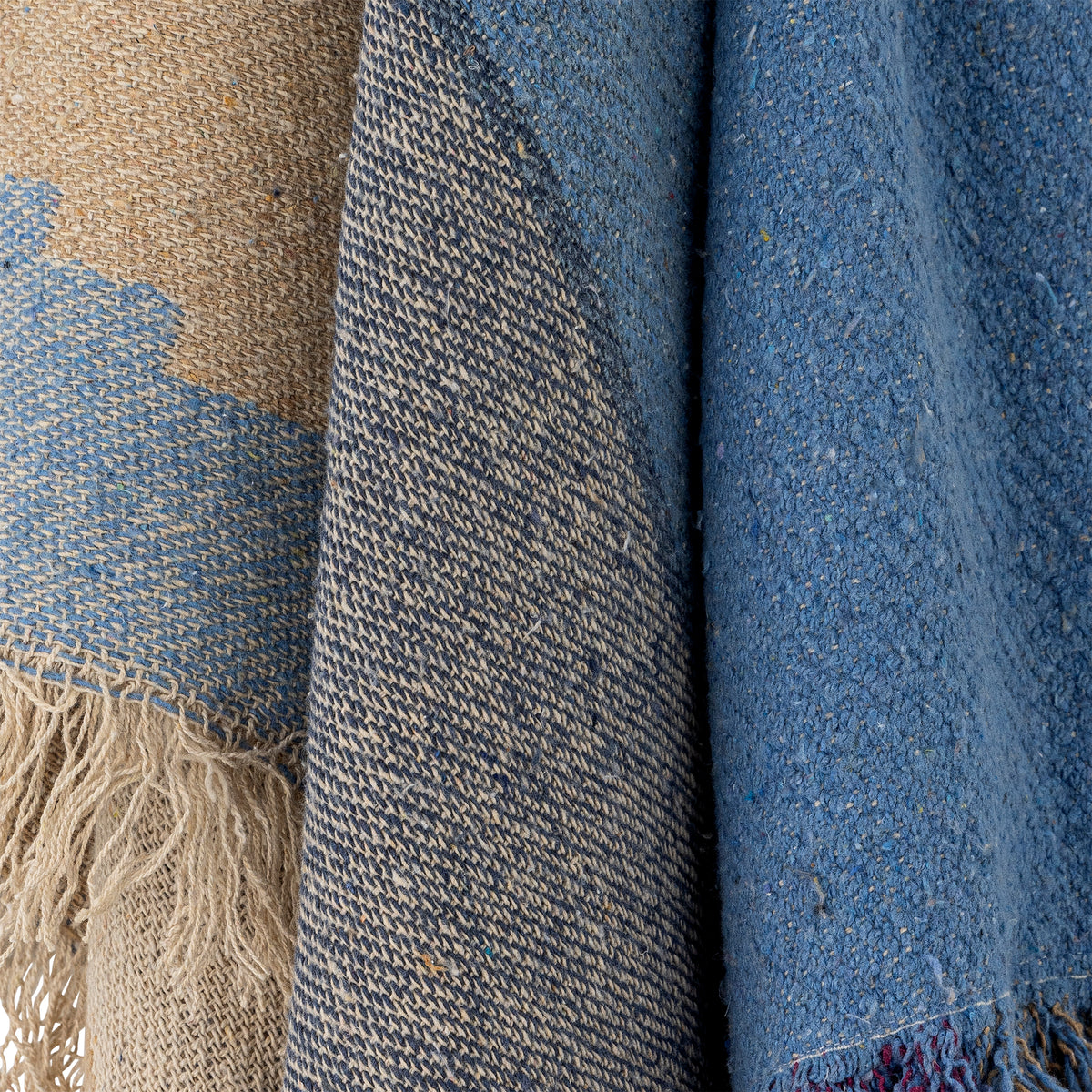 Maji Recycled Cotton Throw (Blue)