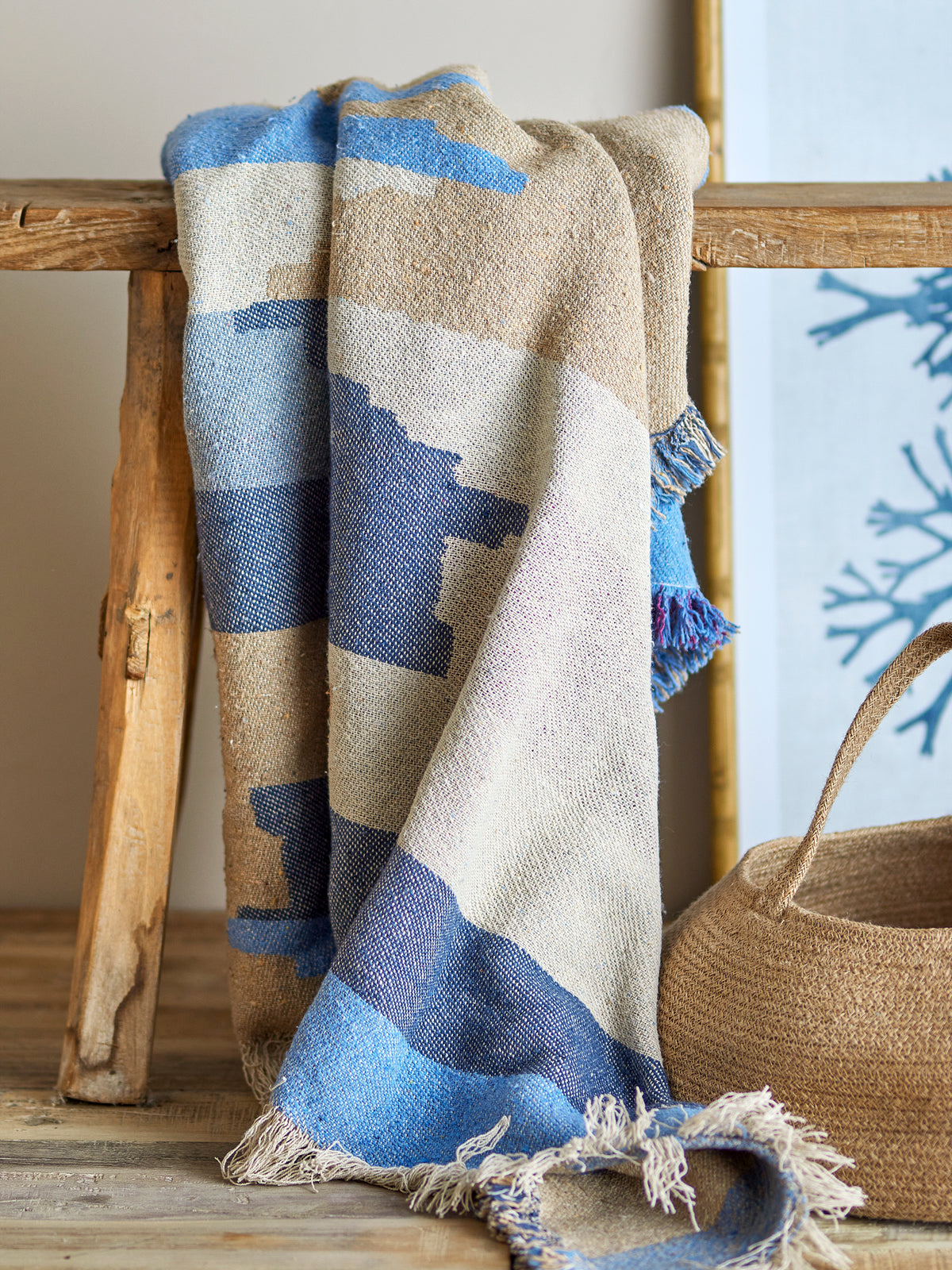 Maji Recycled Cotton Throw (Blue)