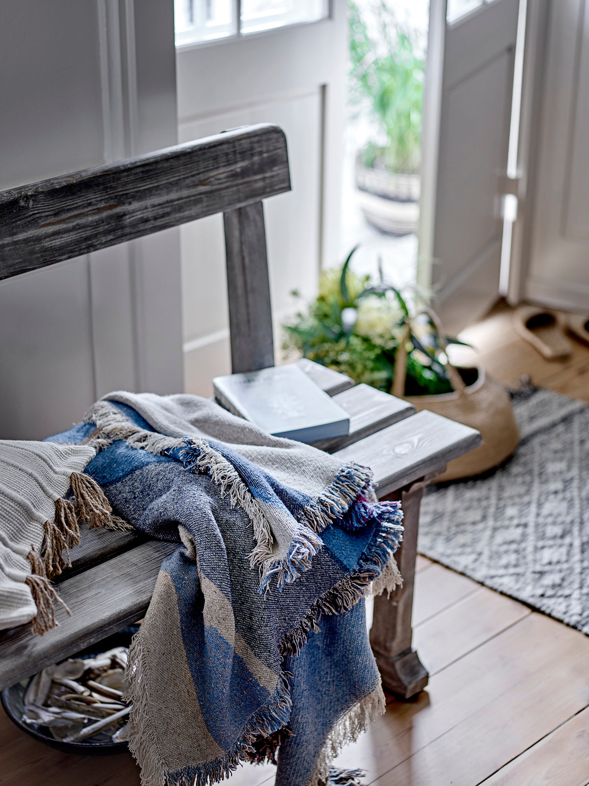 Maji Recycled Cotton Throw (Blue)