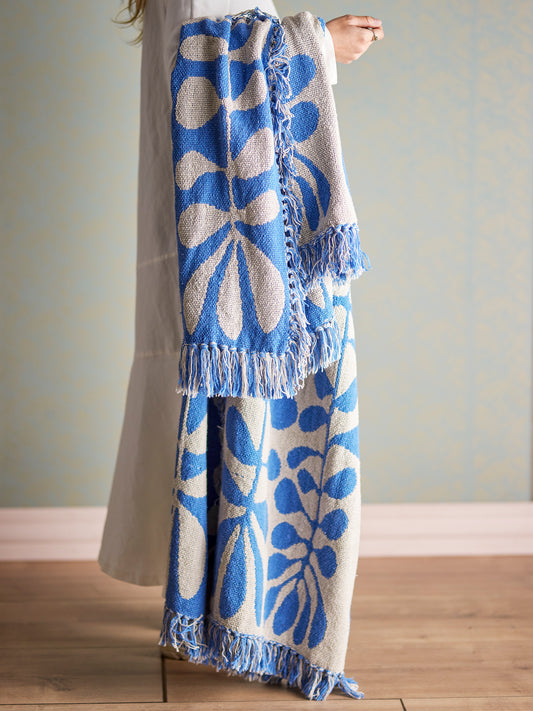 Nevine Recycled Cotton Throw (Blue)