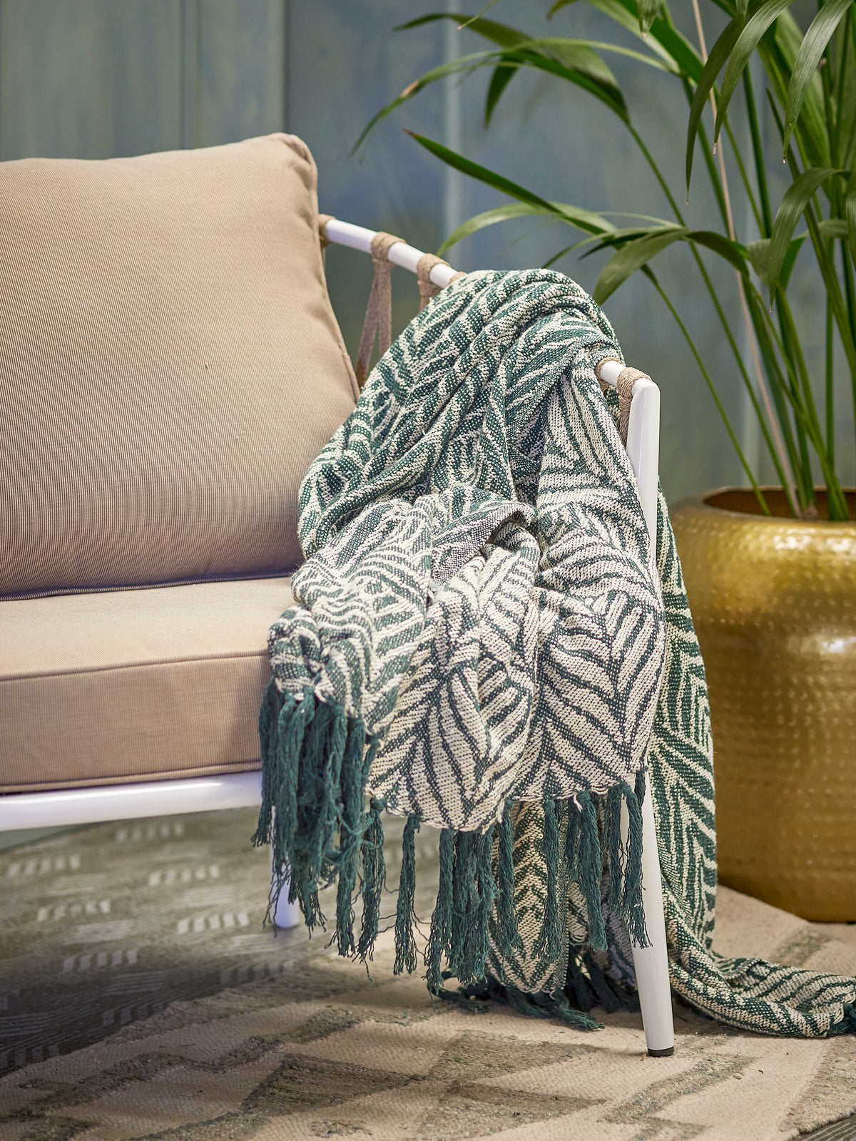Ugento Recycled Cotton Throw (Green)