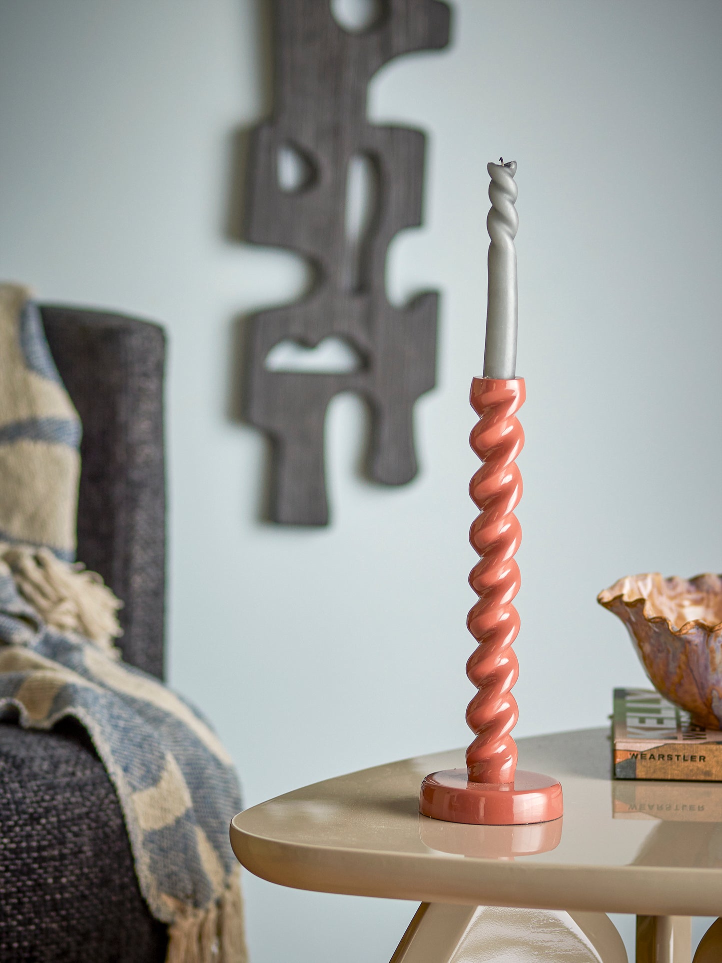 Diza Candlestick Holder (gloss red brown)