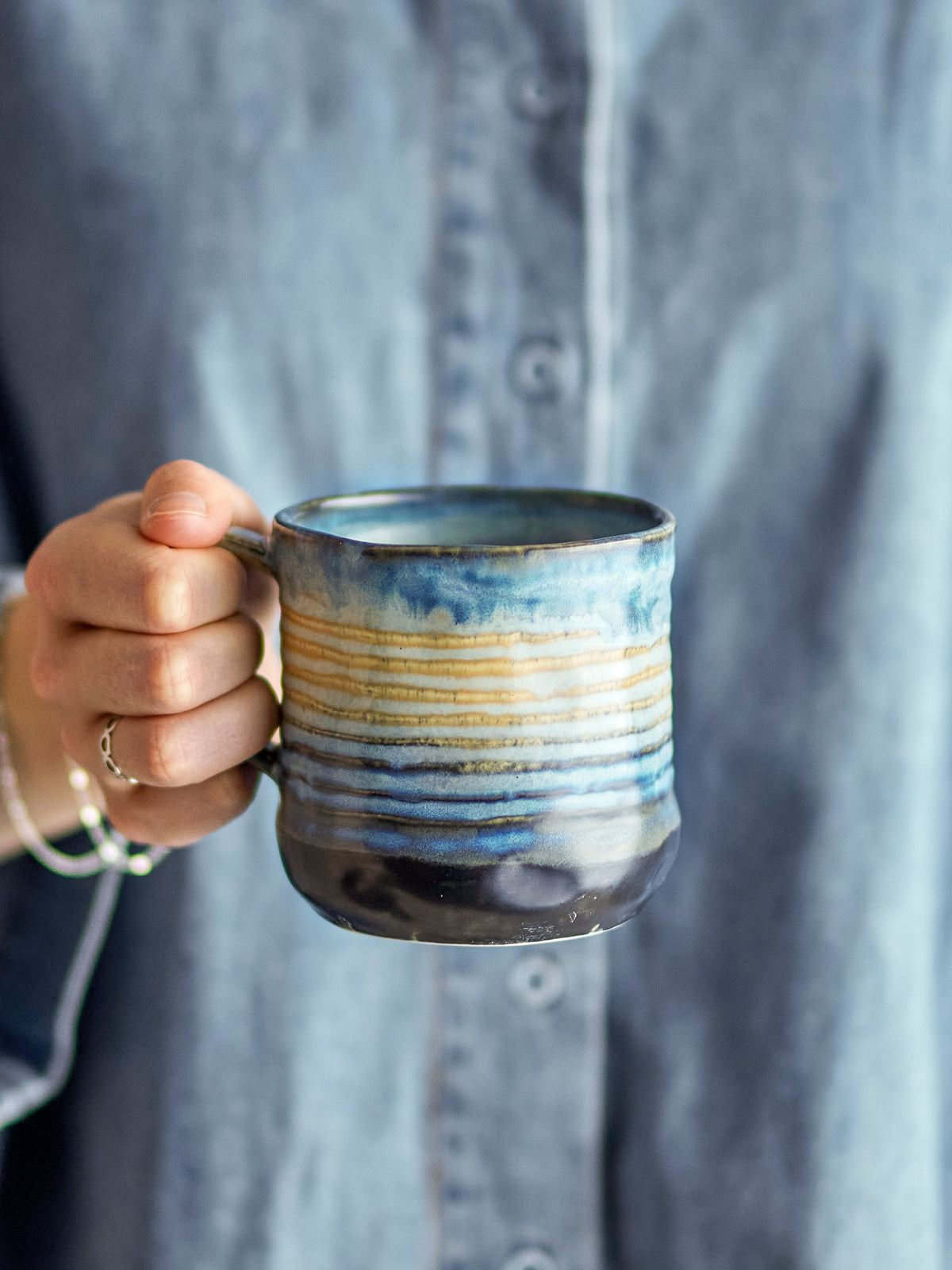 Deana: Tea Mug (Blue) Set of 4