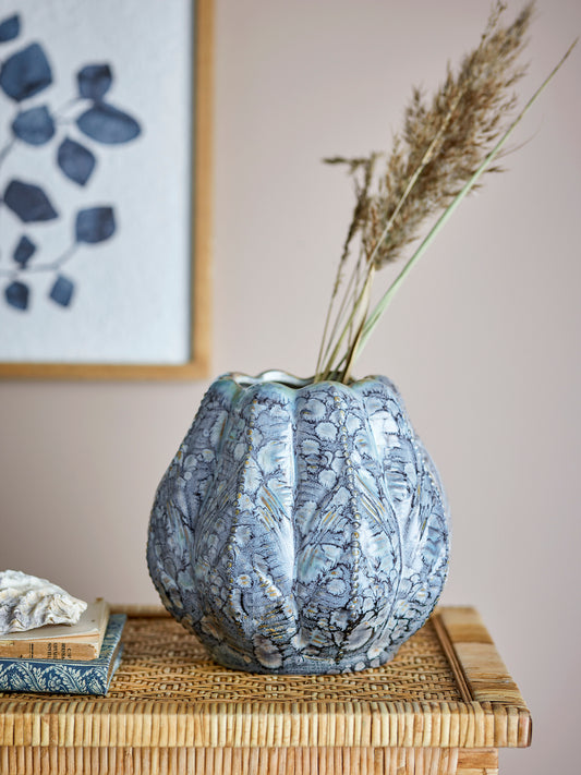 Hetty Glazed Vase (Blue)