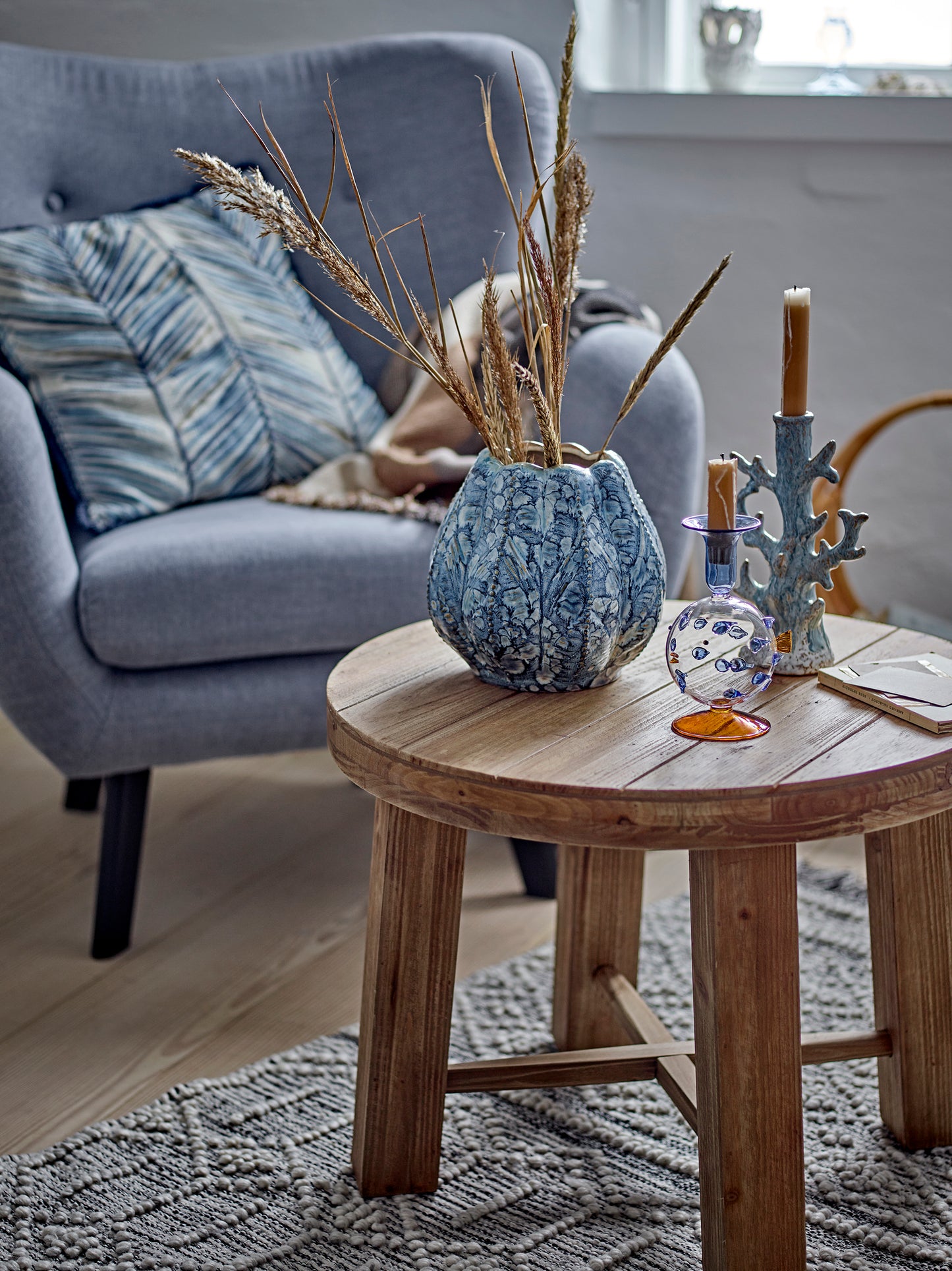 Hetty Glazed Vase (Blue)