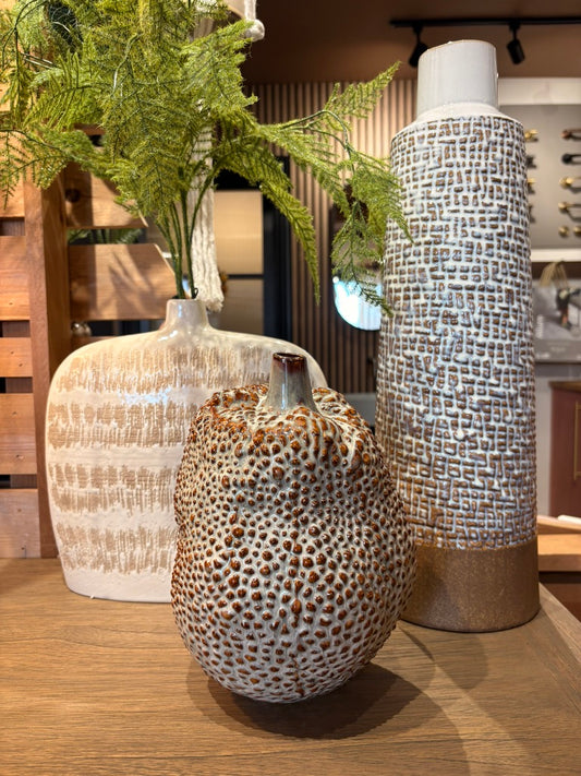 Narrow Striped Ceramic Vase