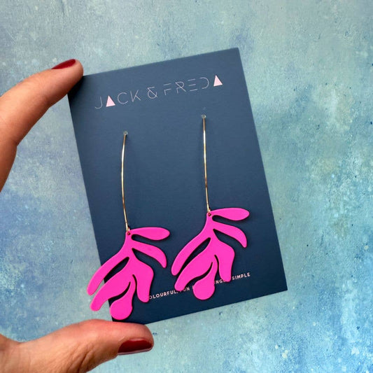 Matisse Earrings - Hot pink