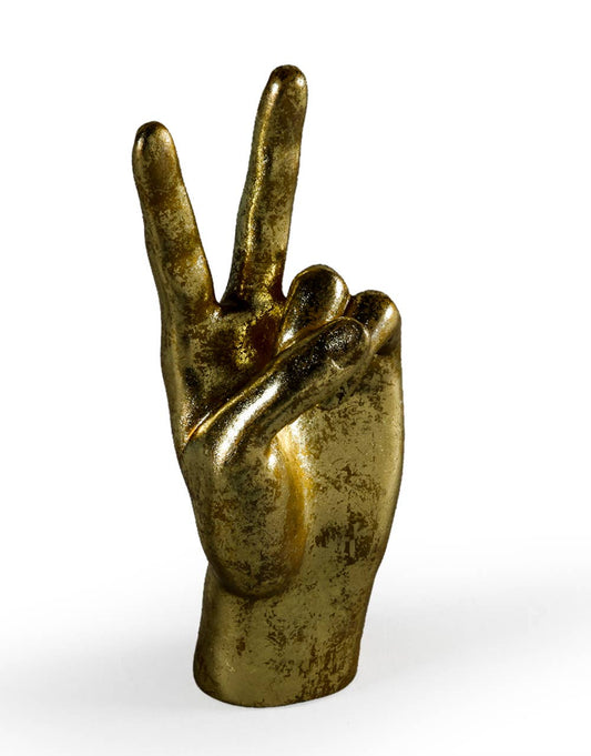Gold Peace Hand Ornament