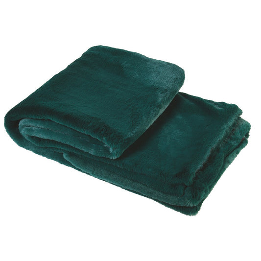 Emerald Green Faux Fur Throw (Large)