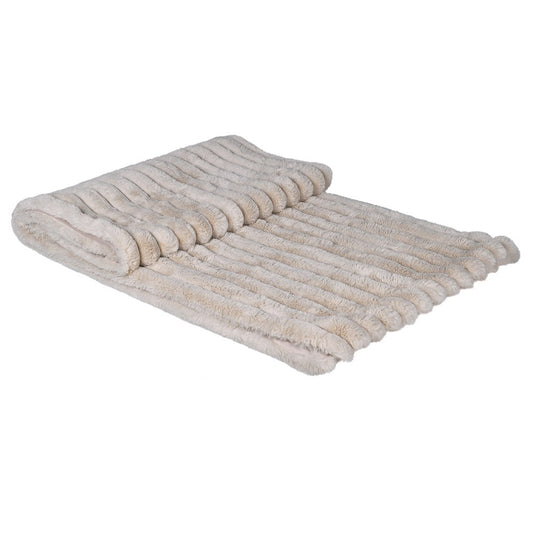 Truffle Faux Fur Ribbed Throw
