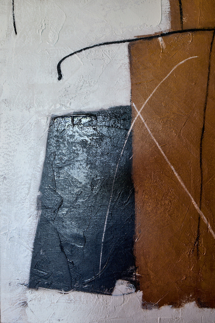 Textured Rust & Black Canvas (W100 x H100cm)
