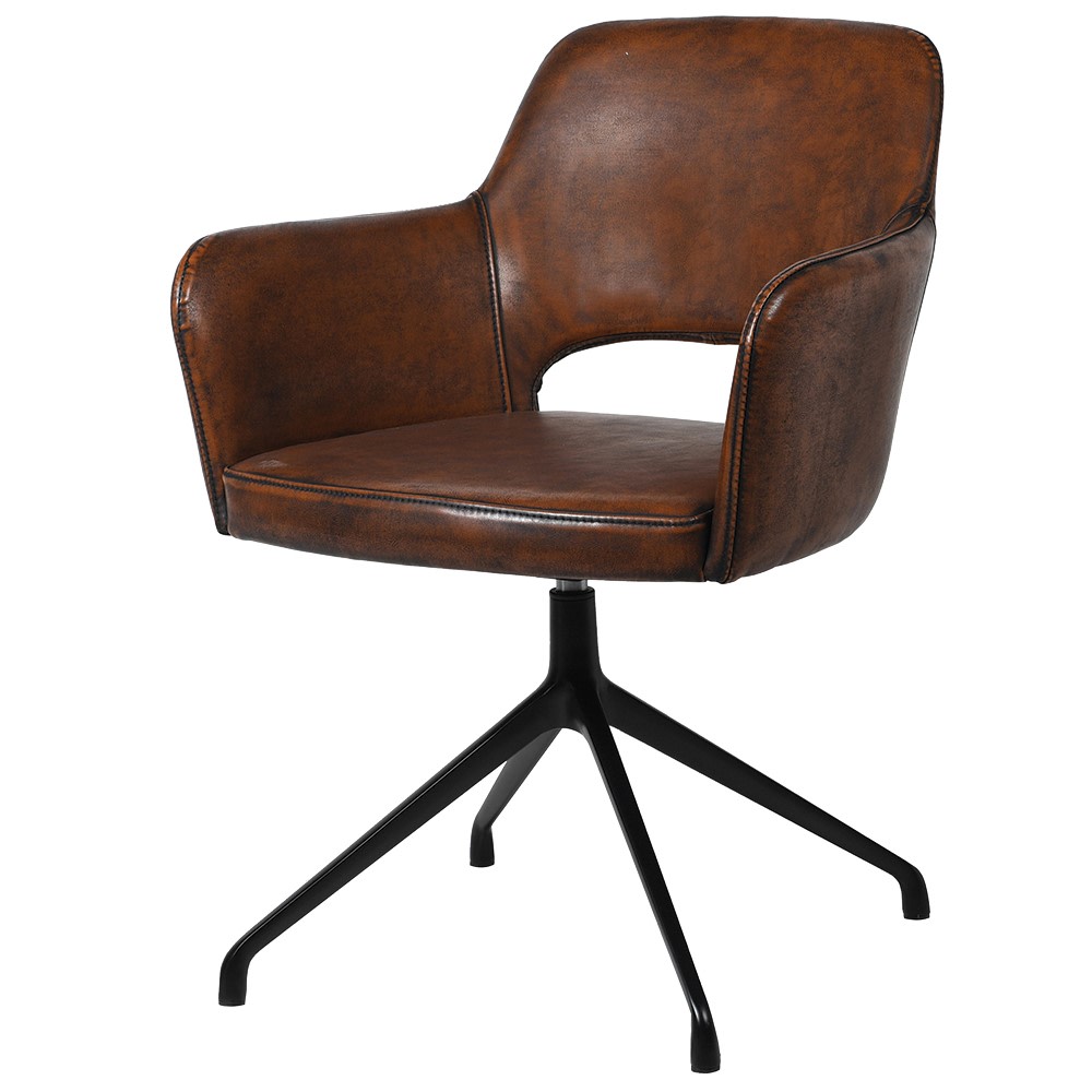 Vintage Swivel Dining Chair (Brown)