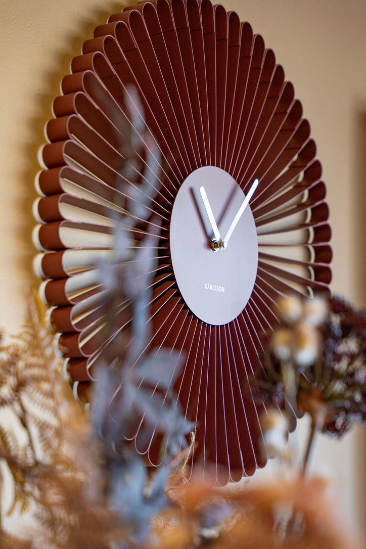 Cascara Wall Clock (Red Ochre) D50cm