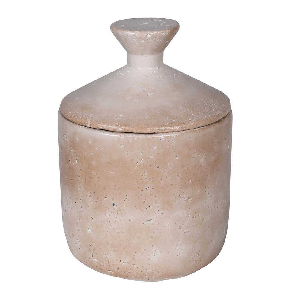 Decorative Cement Storage Jar with lid