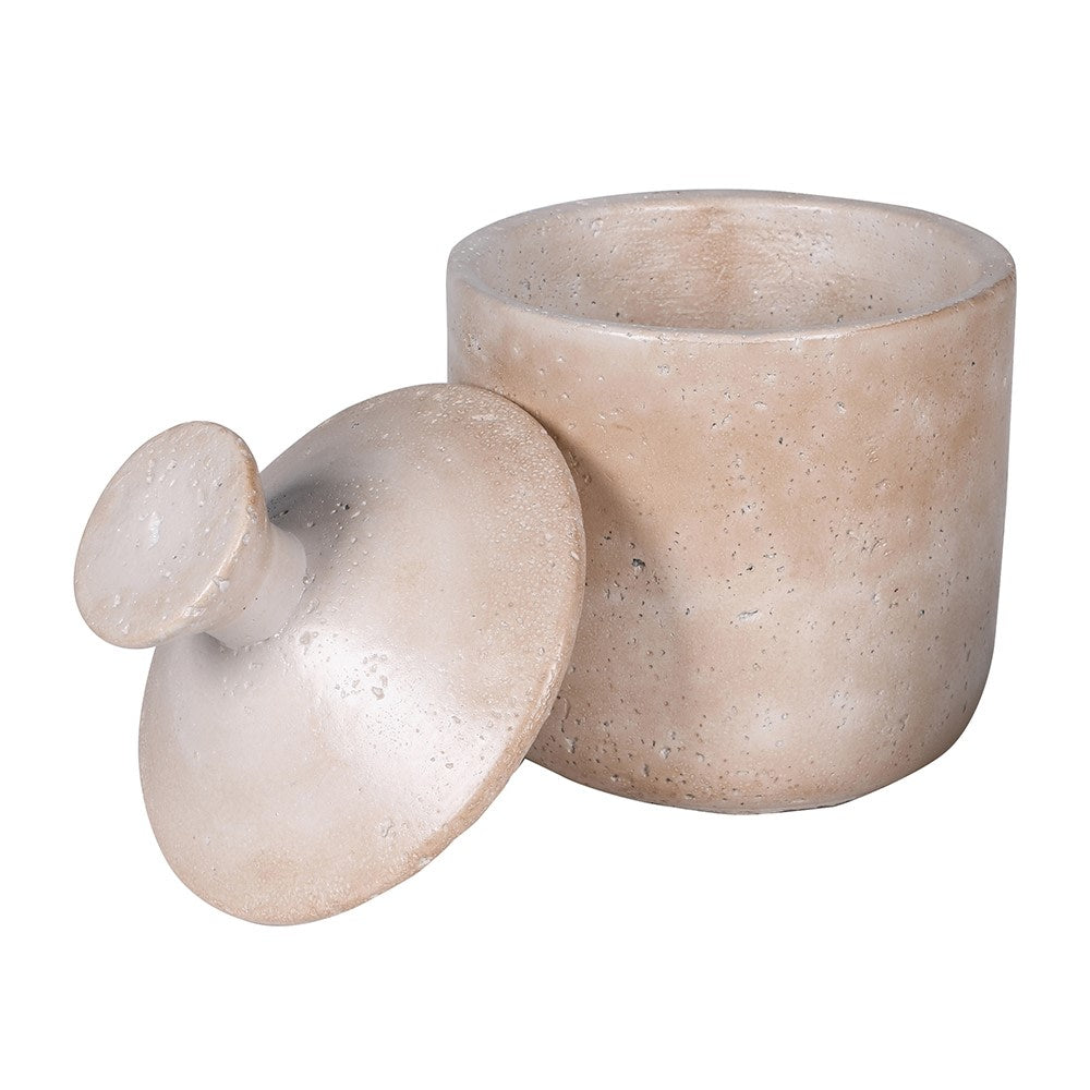 Decorative Cement Storage Jar with lid