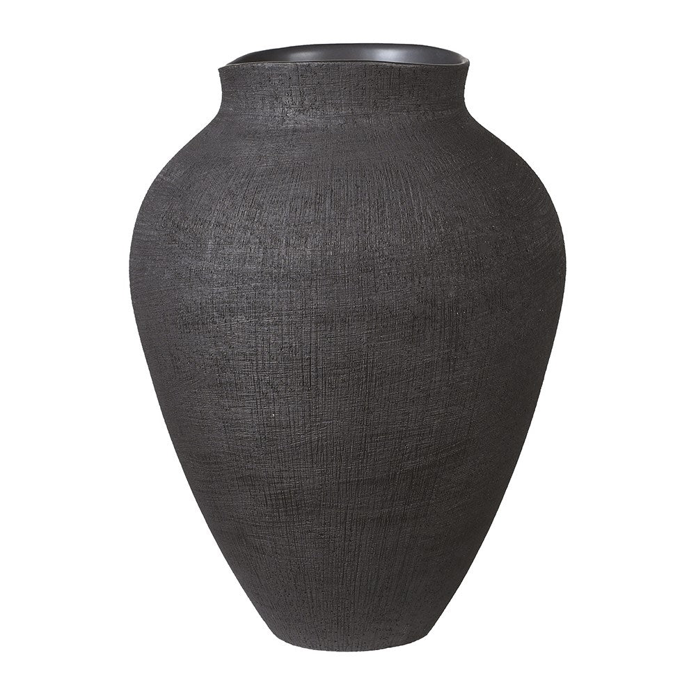 Large Black Textured Finish Vase