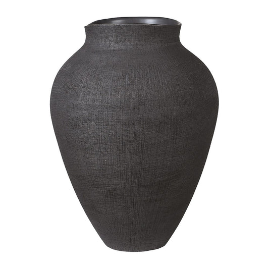 Large Black Textured Finish Vase