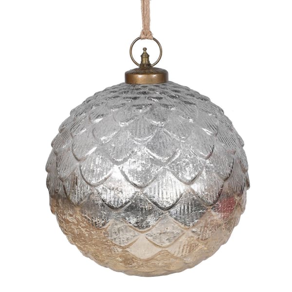 Large Faded Pine Bauble D25cm