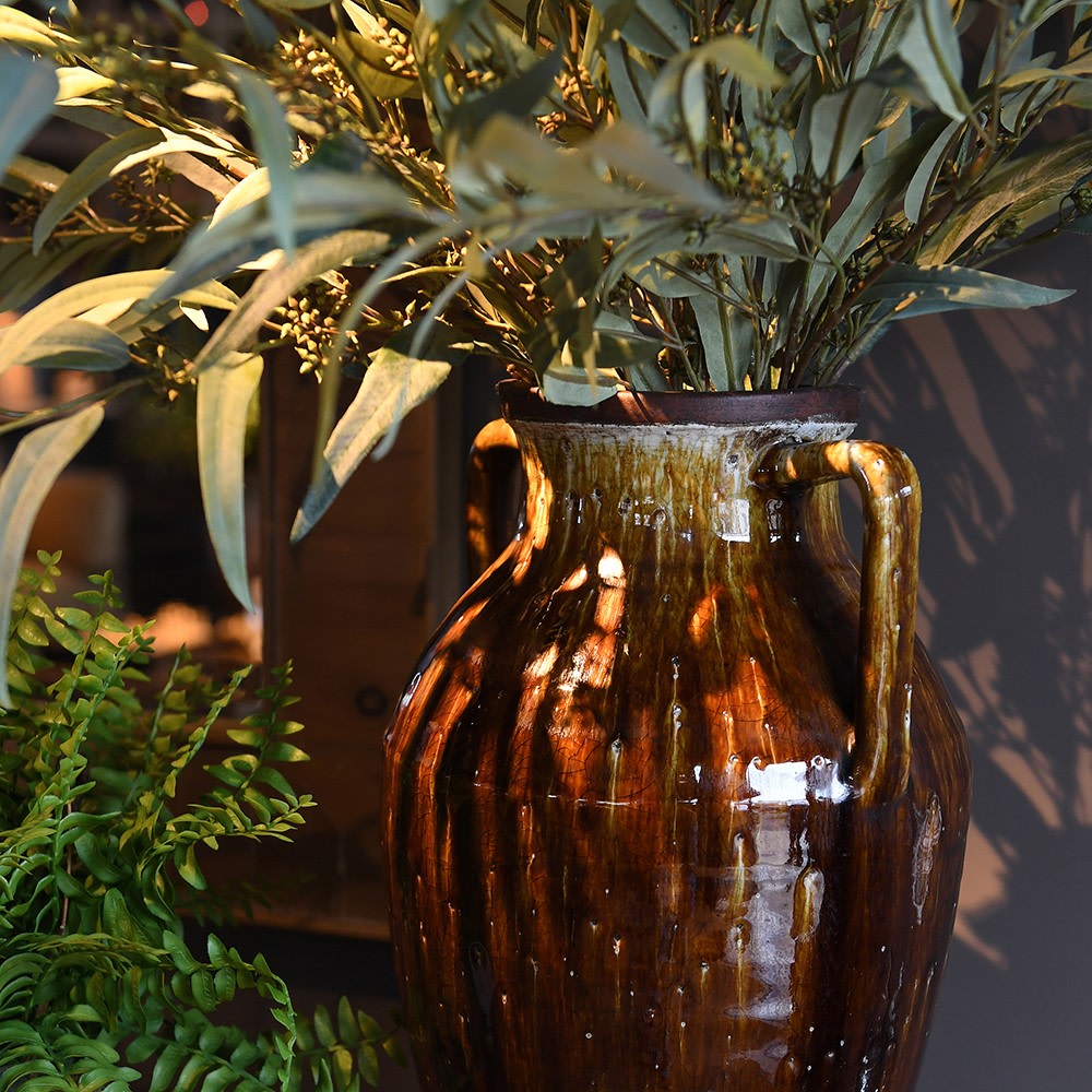 Large Saltglaze Amphora Vase with Handle