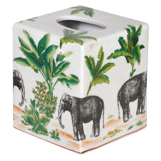 Elephants in the Jungle Tissue Box