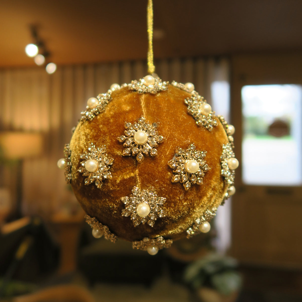 Gold Pearl Sun Bauble D10cm