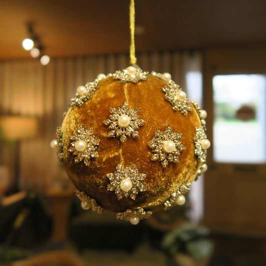 Gold Pearl Sun Bauble D10cm