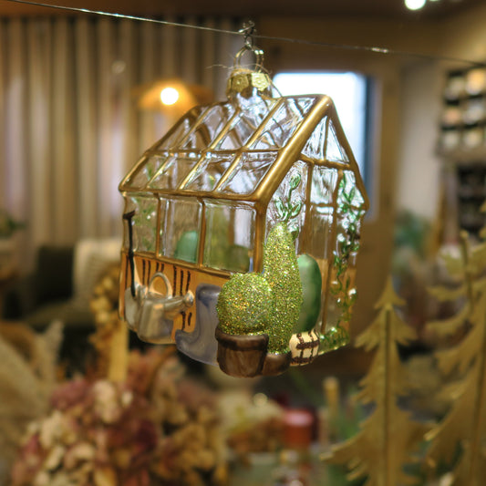 Glass Greenhouse Bauble H10cm