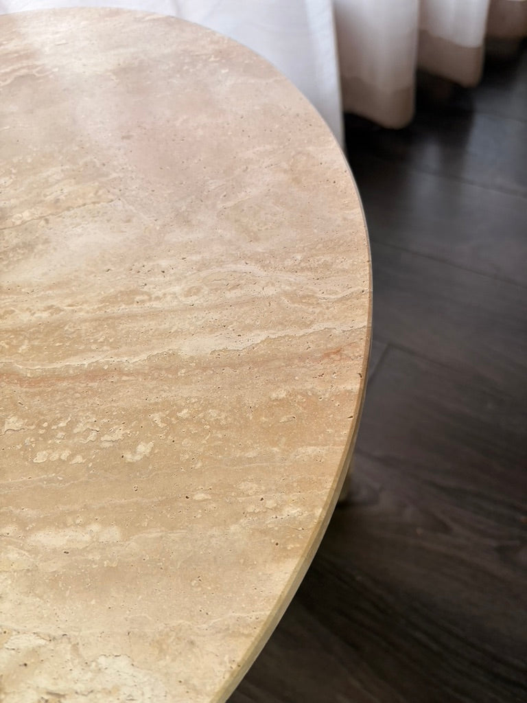 Travertine Arc Side Table