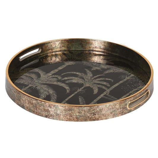 Palm Tree Mirrored Tray