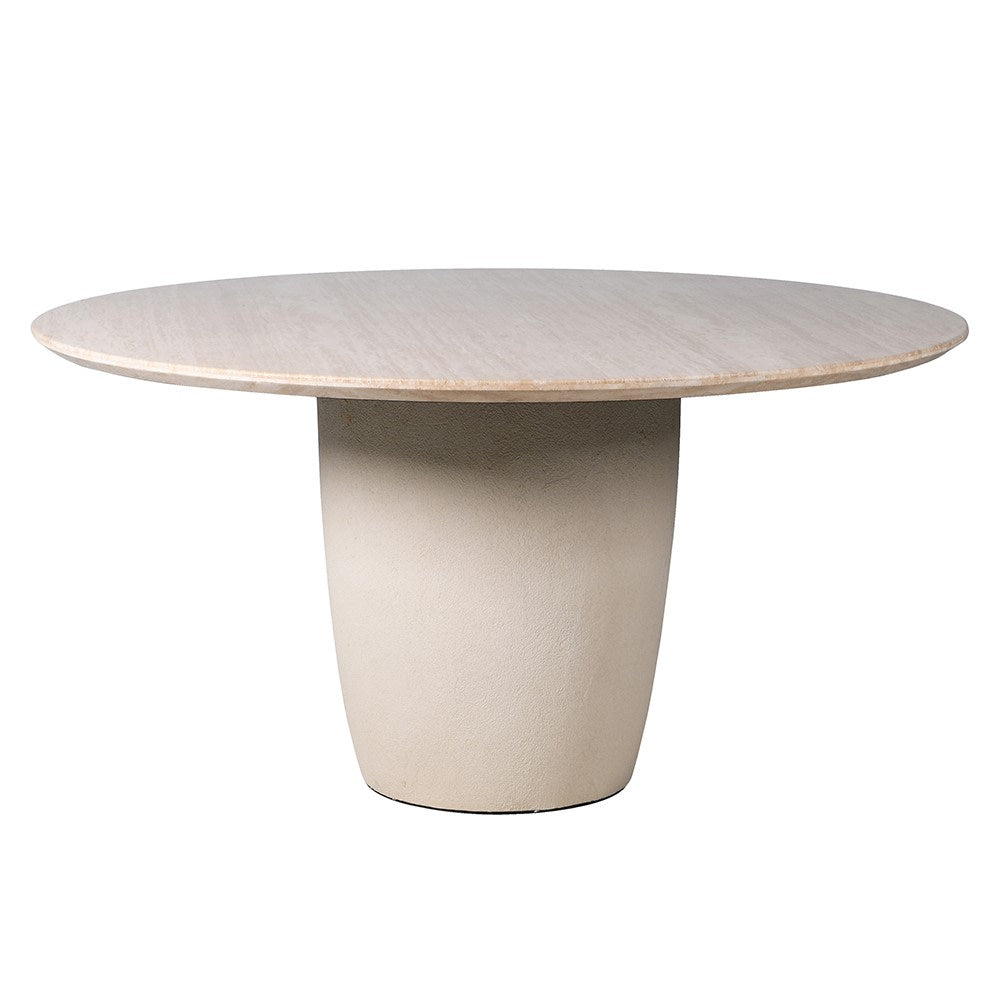 Travertine Round Dining Table