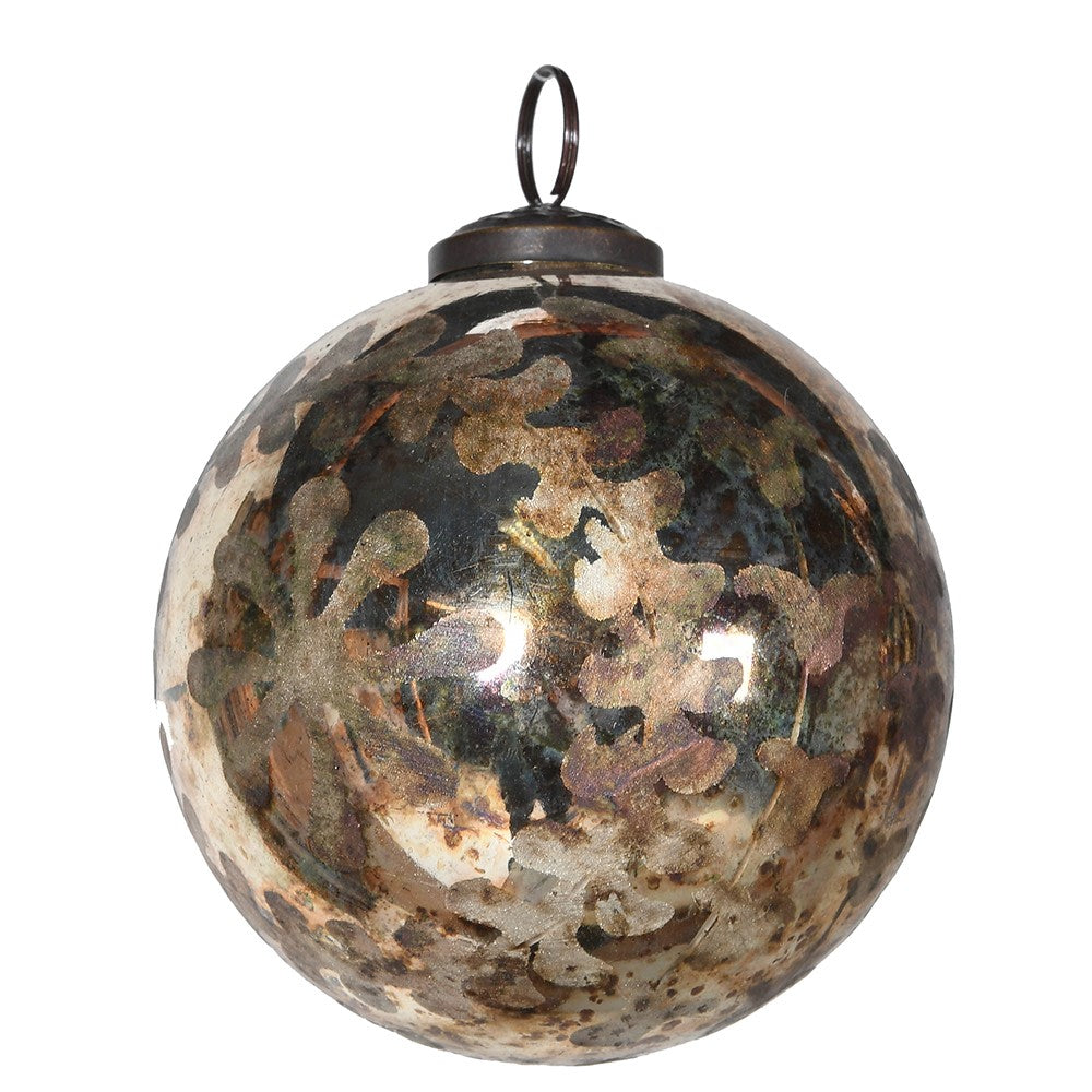 Aged Patina Wreath Bauble D9.5cm