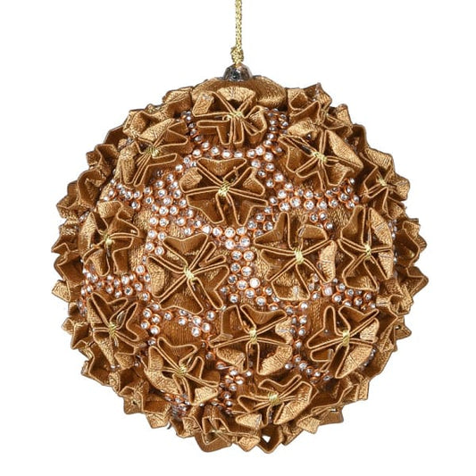 Gold Diamante Flower Bauble D10cm