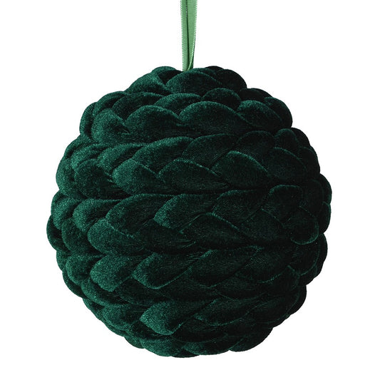 Braided Bauble in Emerald D14cm