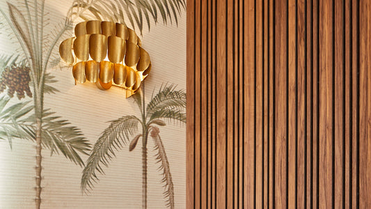 Gold Metal Curved Disc Wall Light