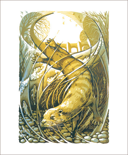 River Usk Otter - Birthday Card