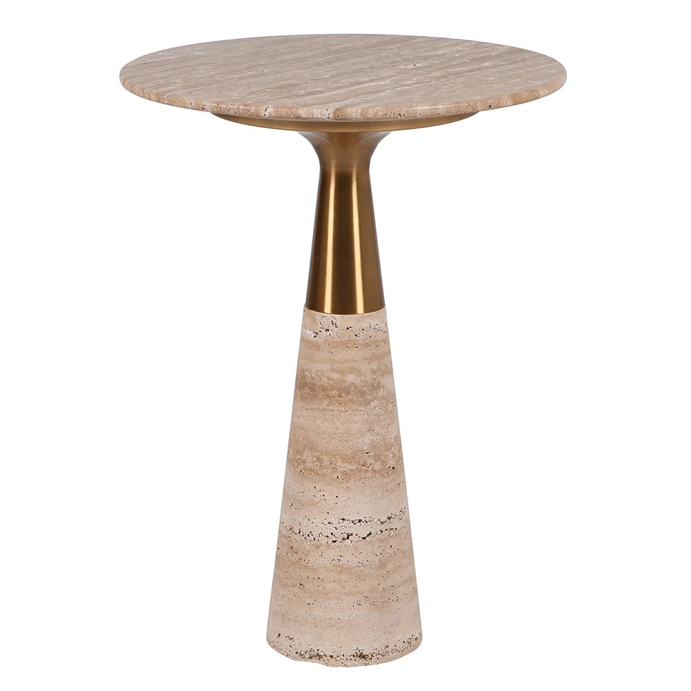 Travertine Taper Side Table