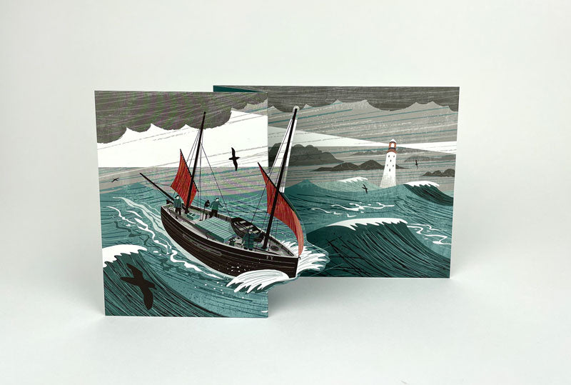 Lugger in a Storm - Birthday / Sorry / Get Well Soon Card