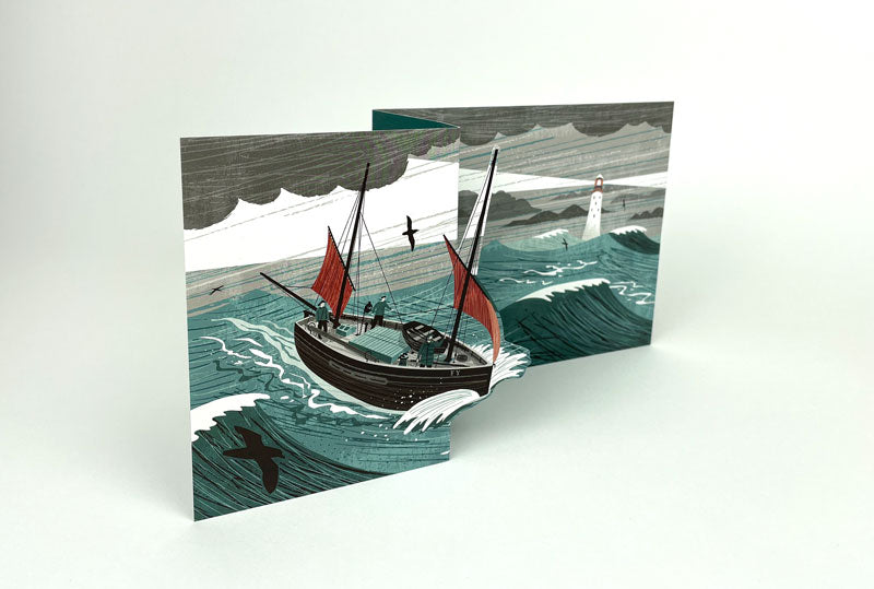 Lugger in a Storm - Birthday / Sorry / Get Well Soon Card