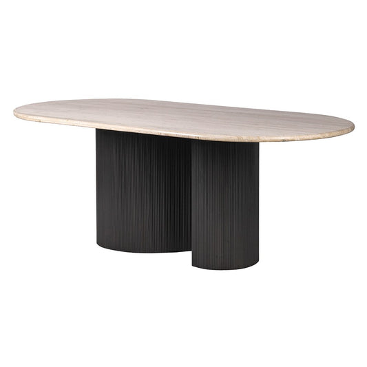 Travertine Pill Shape Dining Table
