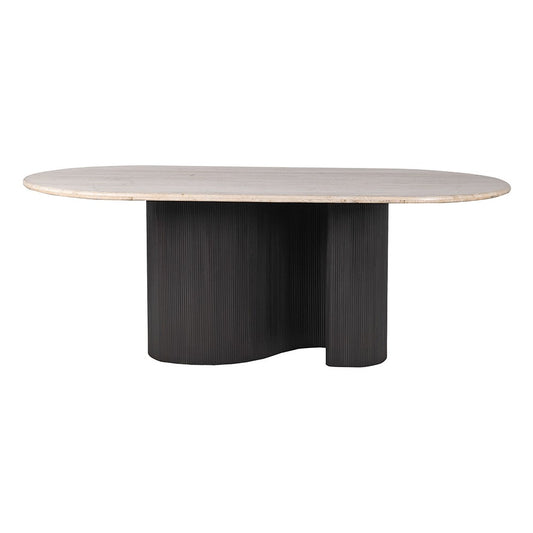 Travertine Pill Shape Dining Table