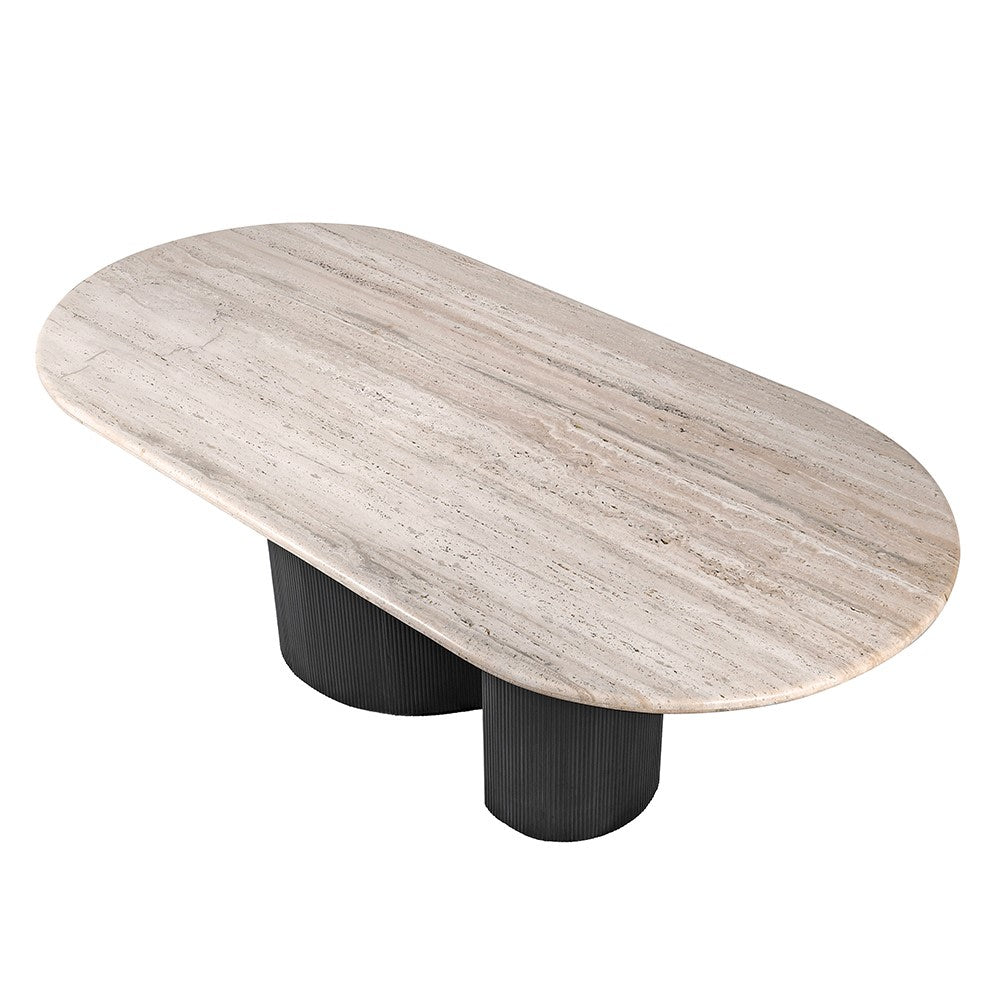 Travertine Pill Shape Dining Table