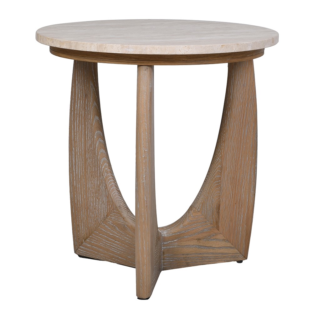 Travertine Arc Side Table