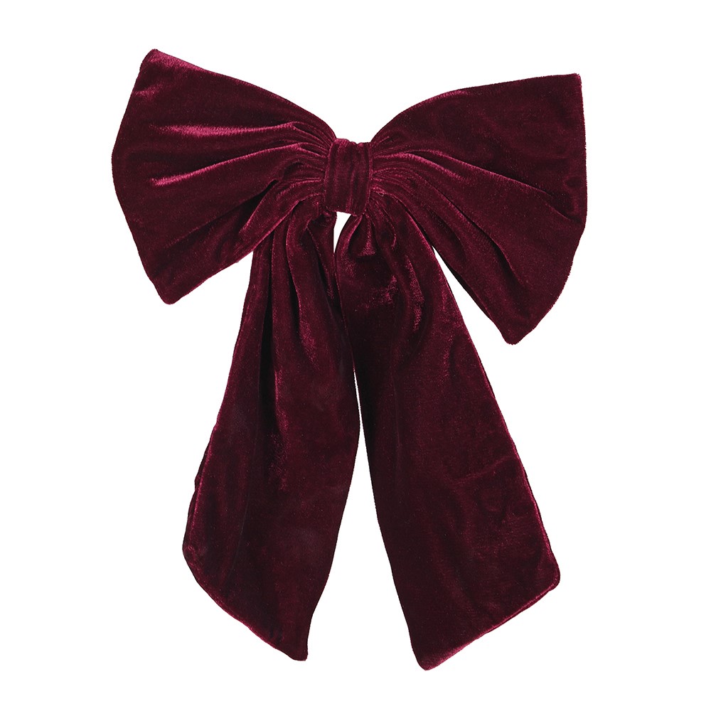 Velvet Bow in Claret Red