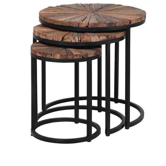 Reclaimed Wood Side Table (Nest of 3)