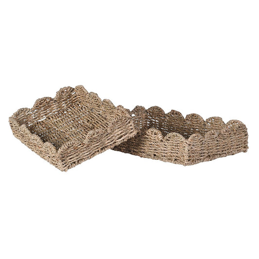 Seagrass Scallop Edge Trays (Set of 2)