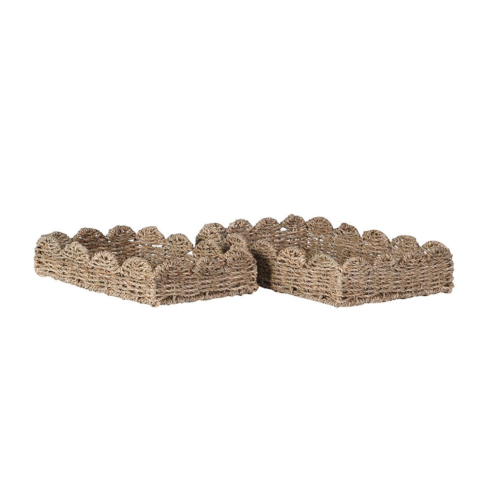 Seagrass Scallop Edge Trays (Set of 2)