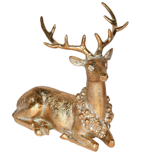 Laying Reindeer with Gold Collar