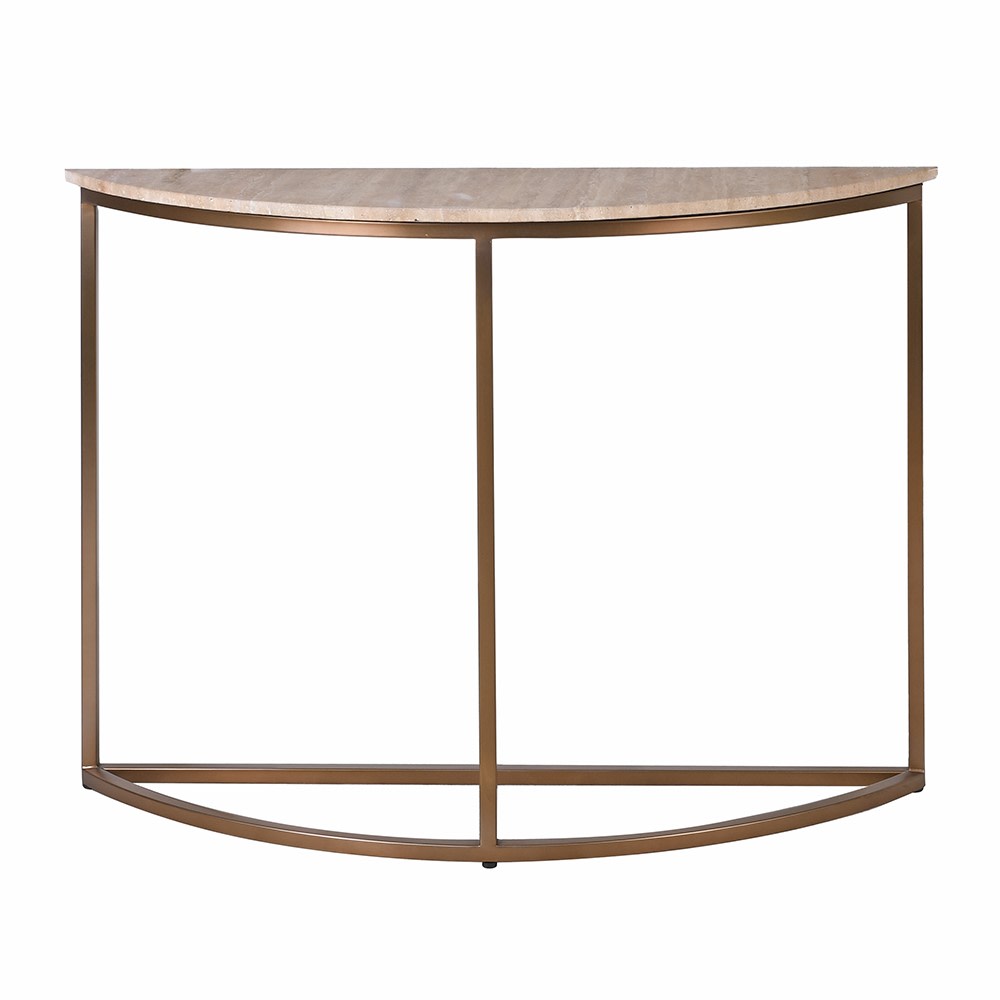 Travertine Demi-Lune Console